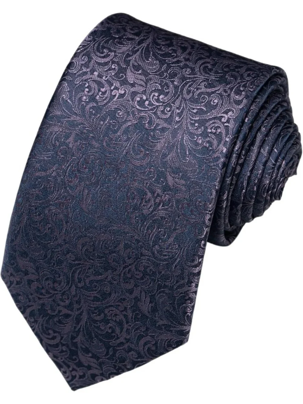 🆕Men's Purple 100% Microfiber Paisley Slim Formal Necktie For Wedding Dress